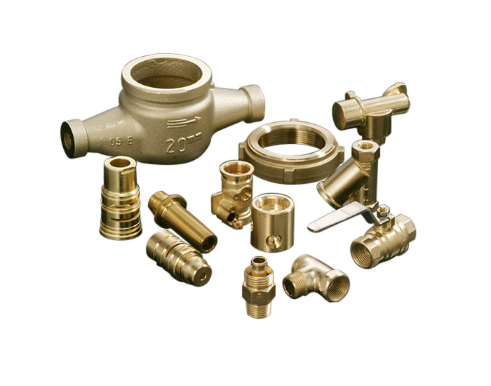 Assorted Brass Plumbing Fittings and Valve Components